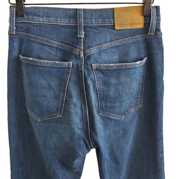 Denim Forum The Marianne Flare High Rise Medium Blue-Wash Jeans Size 27 - Picture 4 of 9